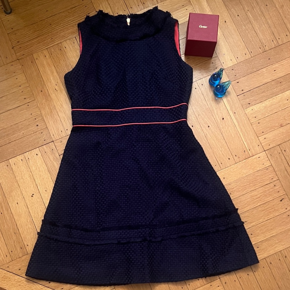 Sail to Sable Navy Dress with Pink Trim